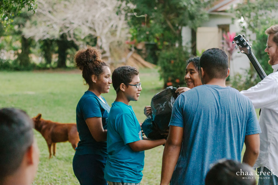 belize Christmas caroling hamper distribution