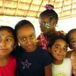 Face painting for some of the lucky ladies