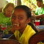 Fun with French Fries and Ketchup at lunch