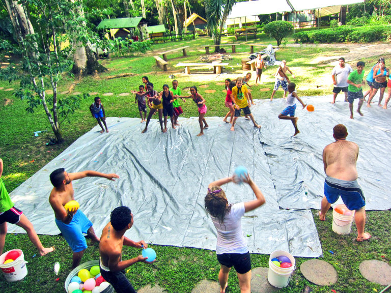 Run from the water balloons