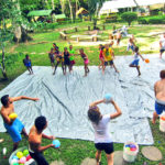 Run from the water balloons
