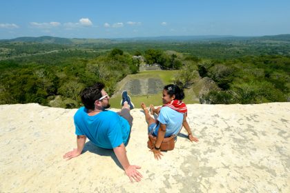 Picnic at the very top of "El Castillo" at Xunantunich!