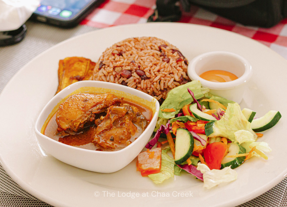 belizean rice and beans served at cenaidas in san ignacio belize