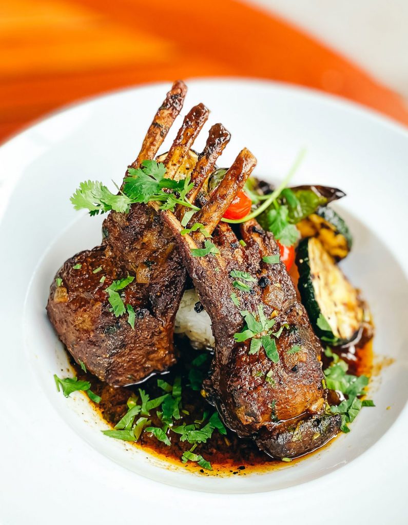 Grilled lamb platter served at the guava limb cafe restaurant in san ignacio belize
