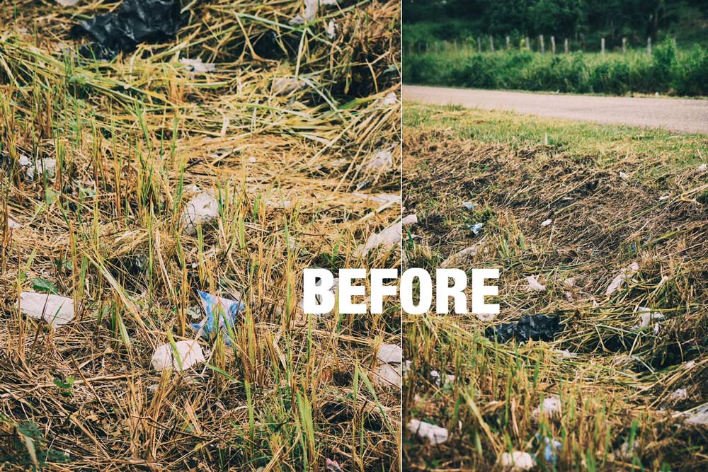belize sustainable tourism cleanup campaign before & after