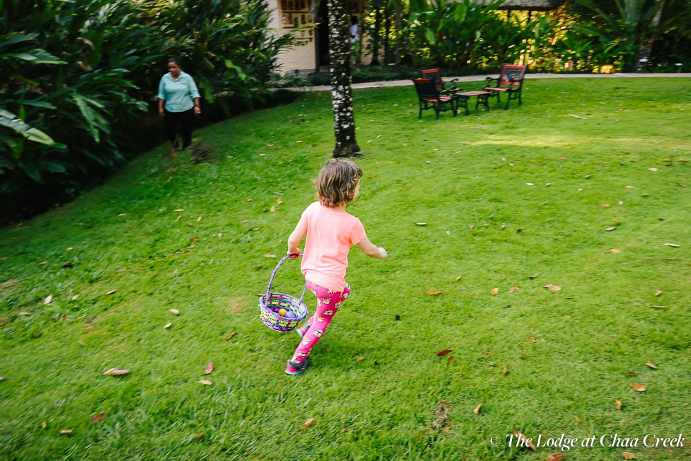Easter egg hunt running chaa creek