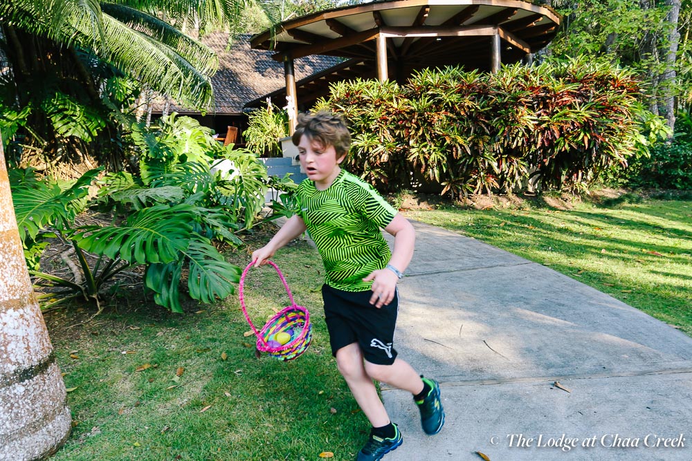 Easter egg hunt racing chaa creek