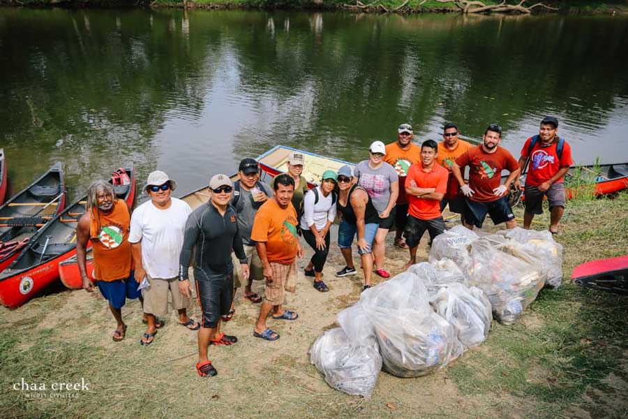 chaa creek staff belize river cleanup 2018