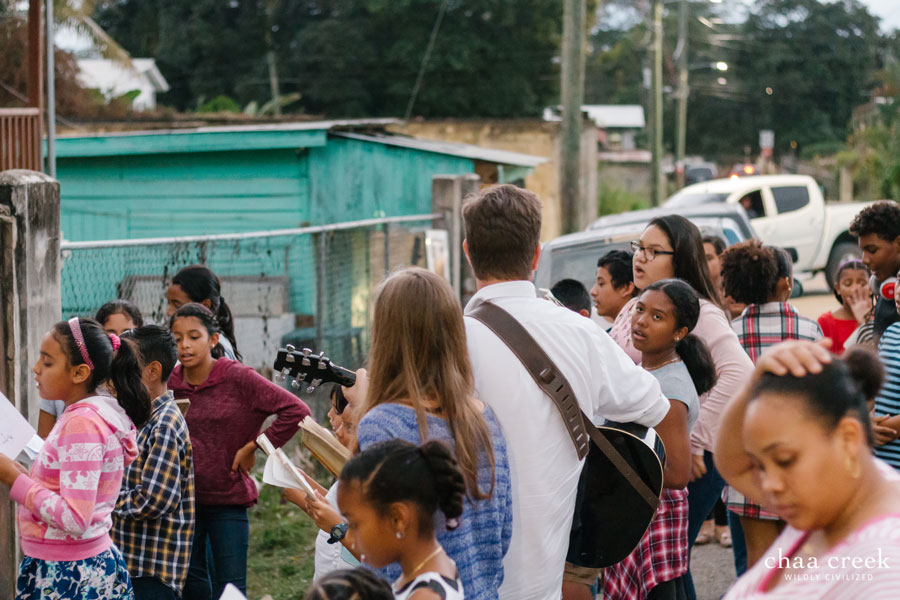 belize Christmas caroling 2018 group singing