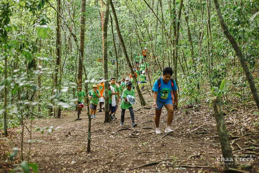 chaa creek eco kids summer camp day 2 hiking