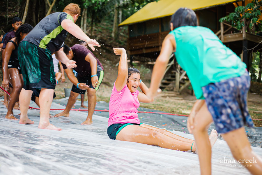 eco kids summer camp 2019 day 6 girl enjoying water slide