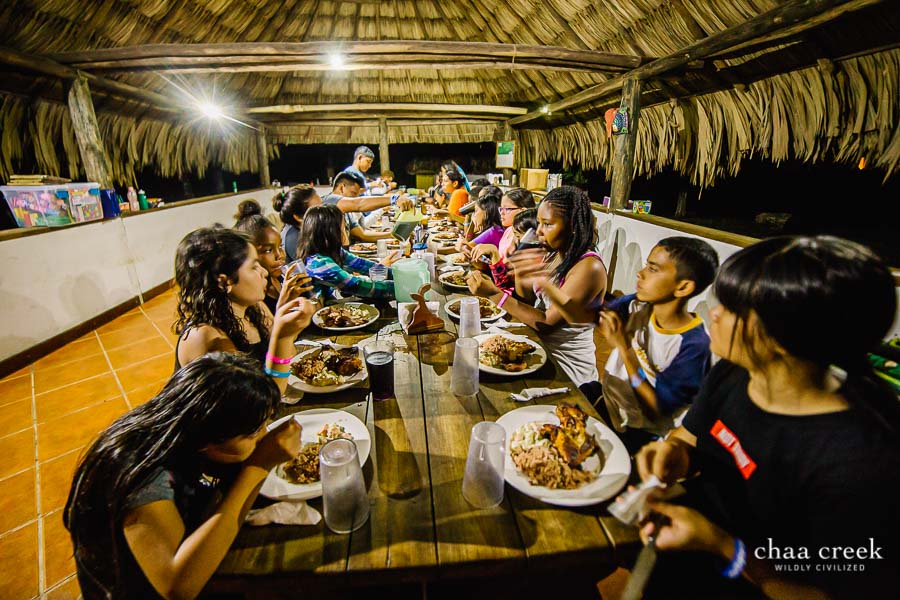 eco kids summer camp 2019 day 7 kids having dinner