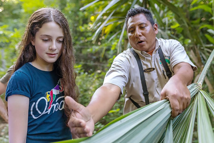 belize hiking naturalist guide with guest at chaa creek resort