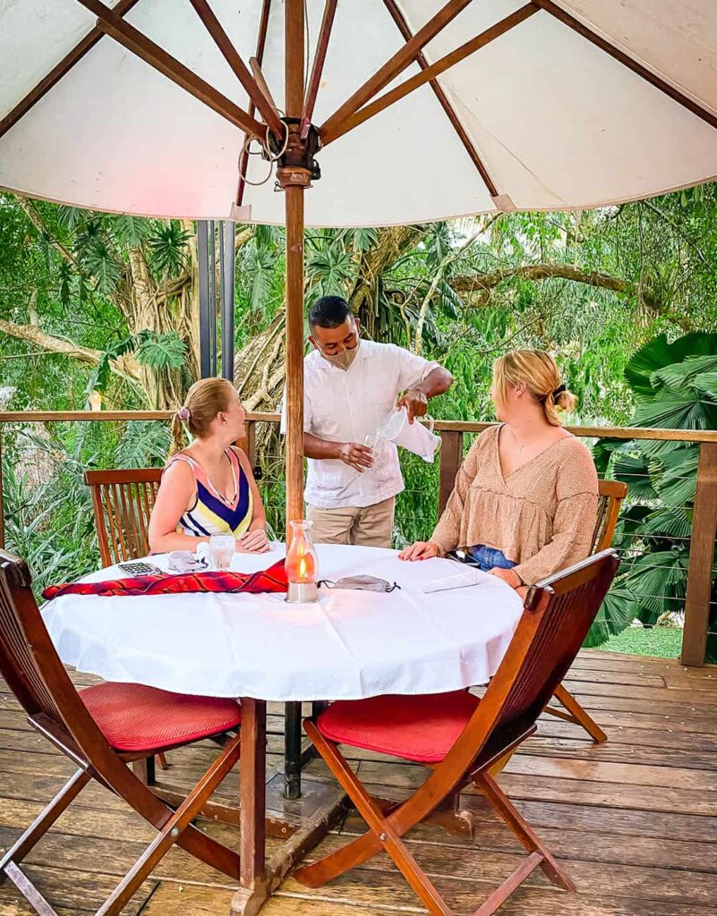 Serving guest at Chaa Creek Belize Jungle Resort