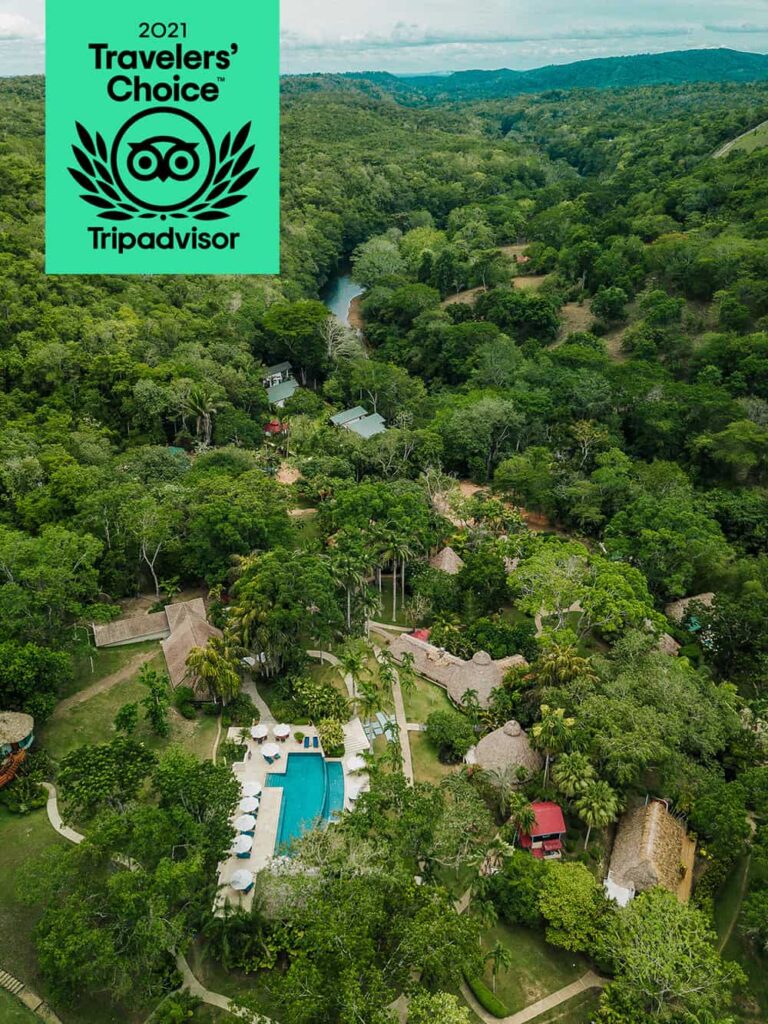 tripadvisor travellers choice top 21 small hotels central america 2021 chaa creek resort aerial