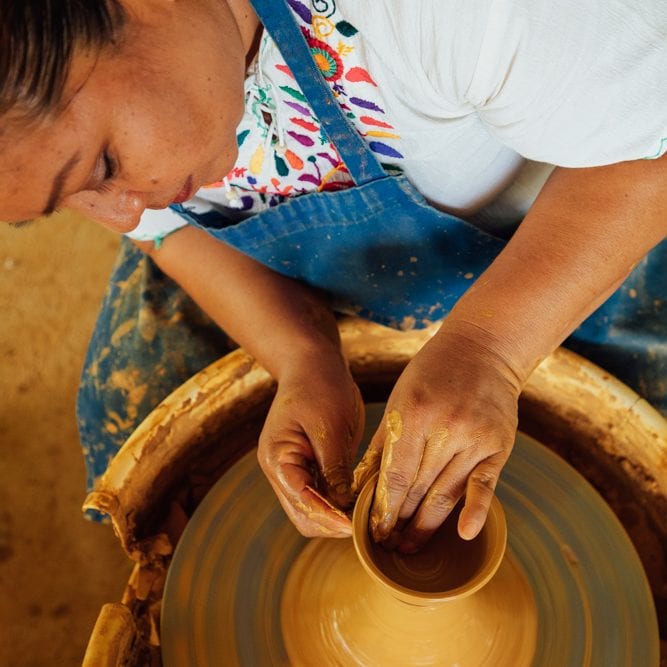 belize clay pottery artisan making