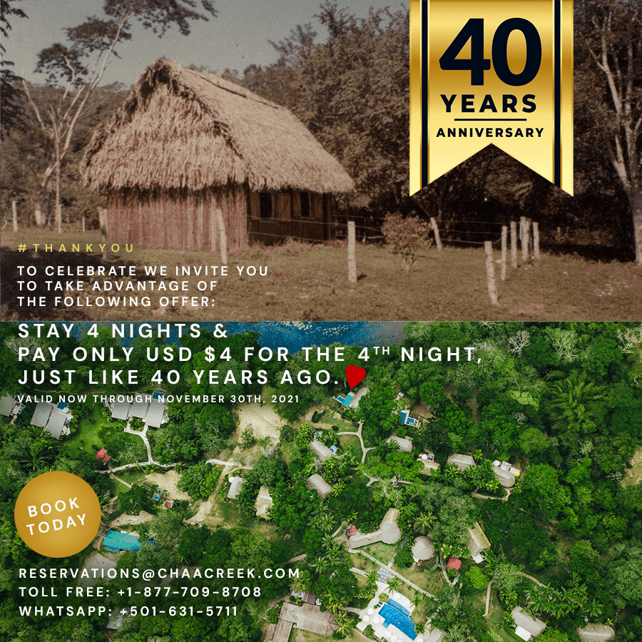 Chaa Creek Anniversary Celebration Offer
