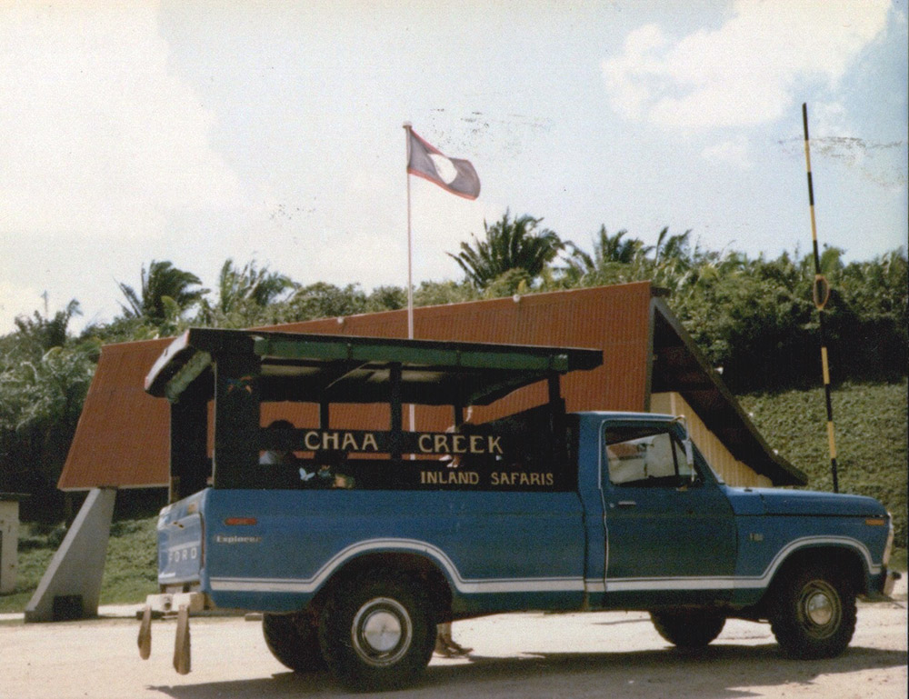 chaa creek inland safaris early mode of transportation old ford pickup truck