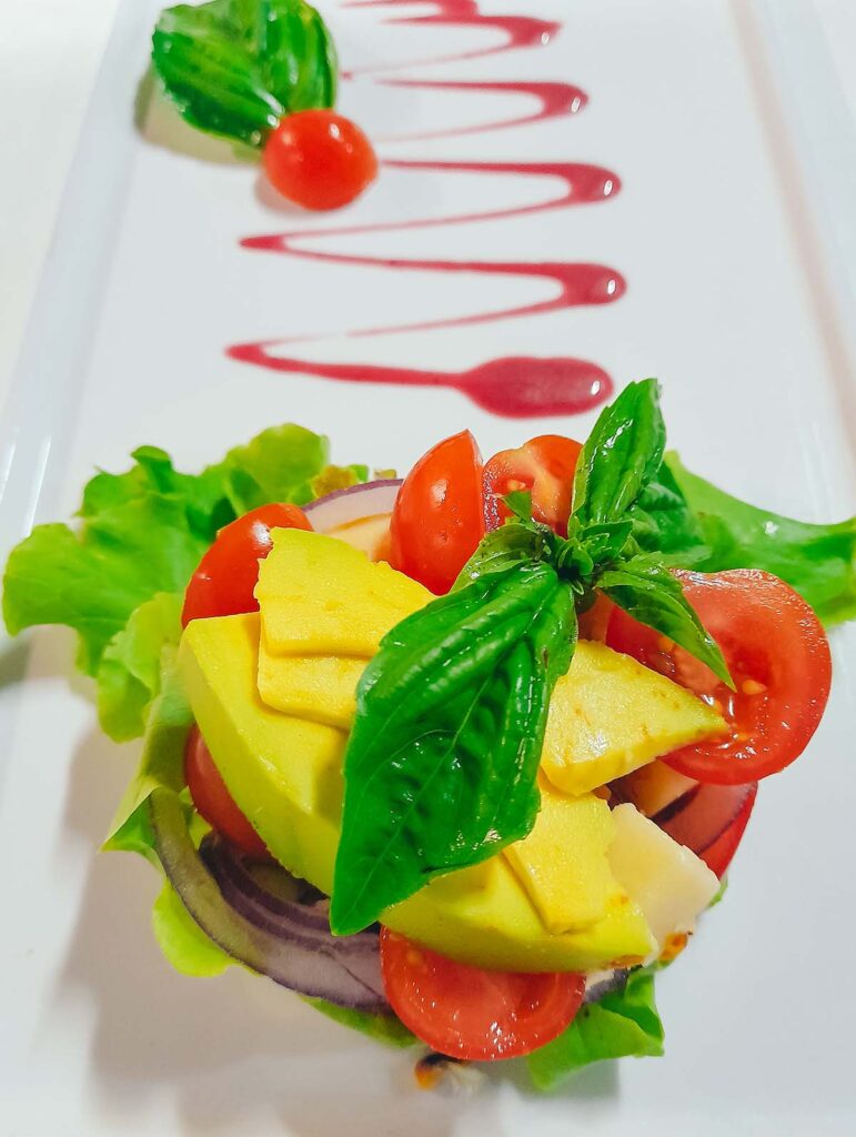 fresh organic salad at chaa creek farm to table cuisine