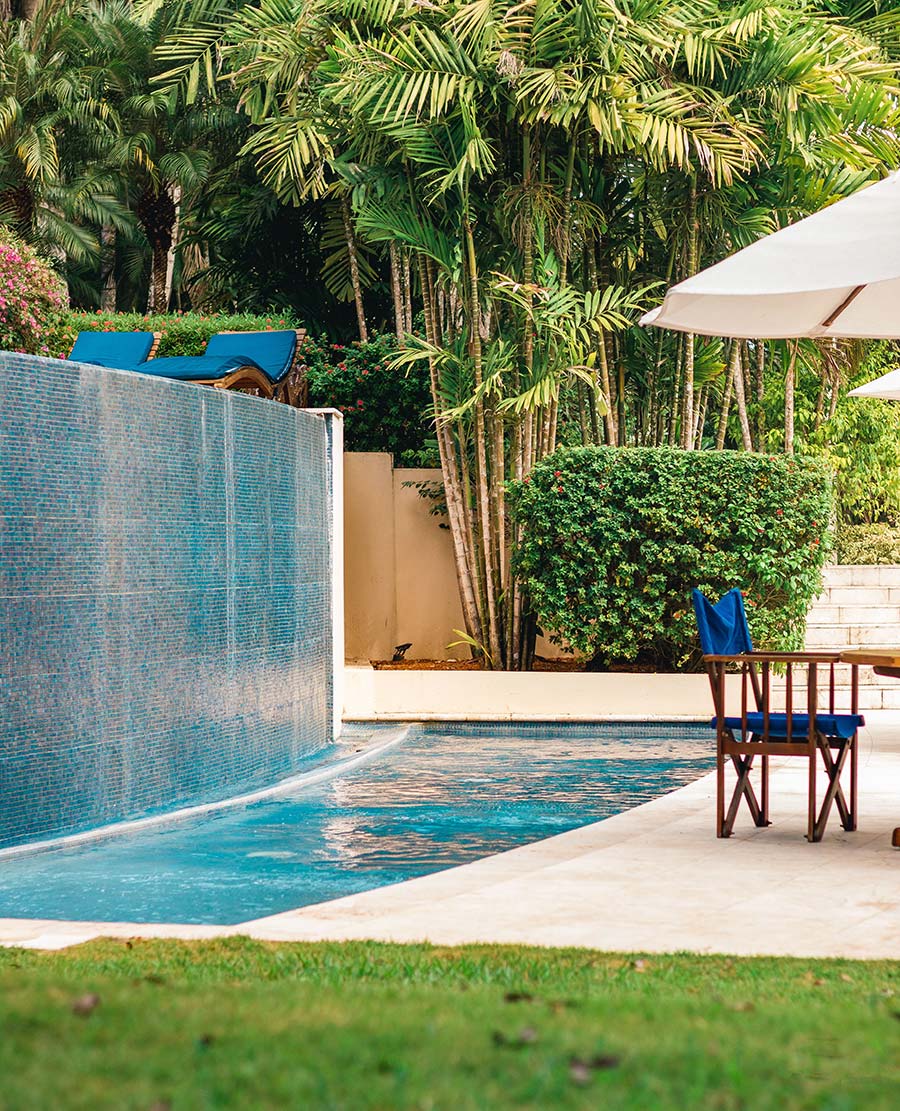 downtime for kids at chaa creek resort in belize swimming pool