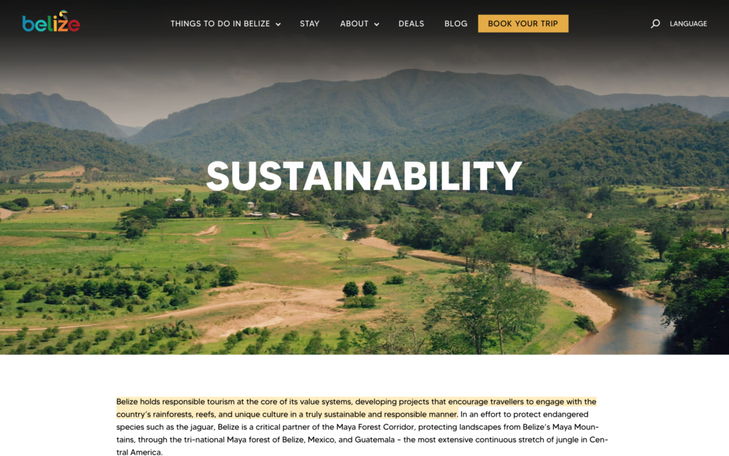 Belize Sustainability Tourism 