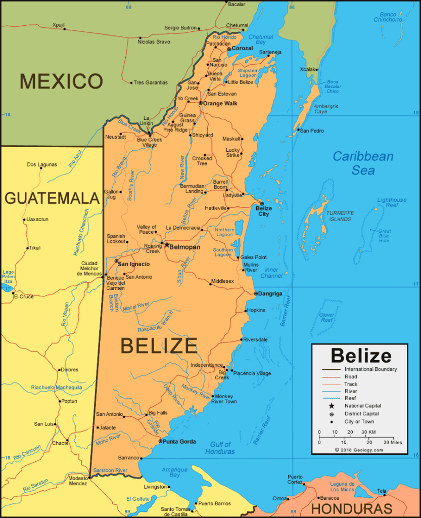 belize map